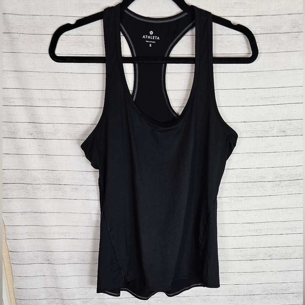 ATHLETA BLACK RACER BACK TANK, SZ SMALL